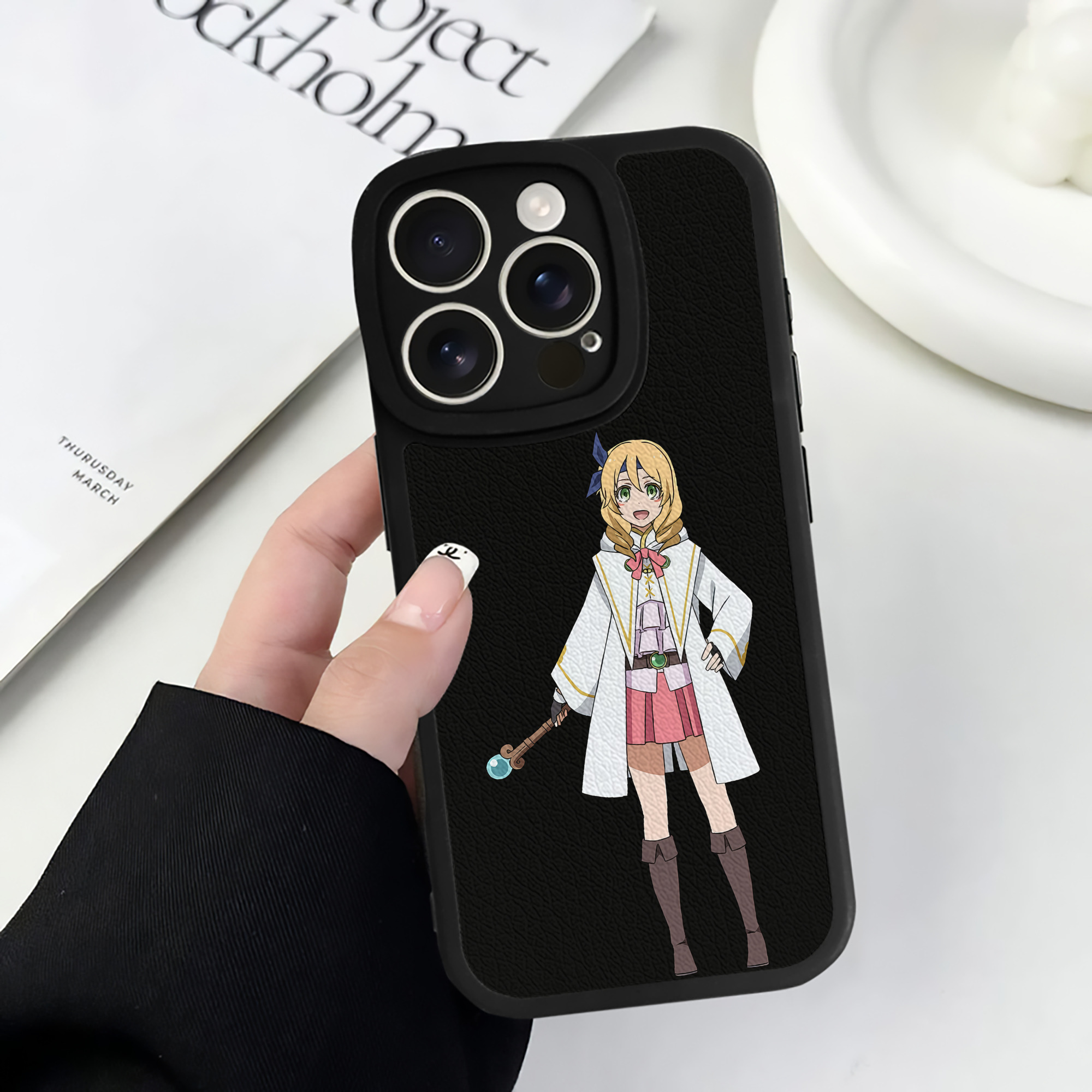 （画像用） 転スラ Regarding Reincarnated to Slime 【iPhone 16シリーズ対応】シリコンスマホケース（レザー調） 材質：シリコン